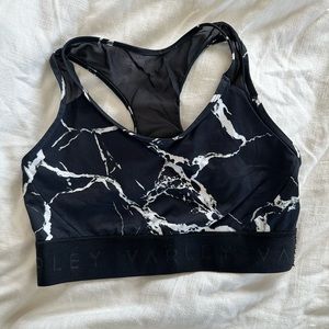 Varley marble print bra with mesh back